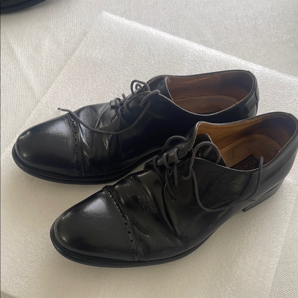 Mercanti Fiorentini Black Leather Men's Cap Toe Dress Shoes MADE IN ITALY 8.5